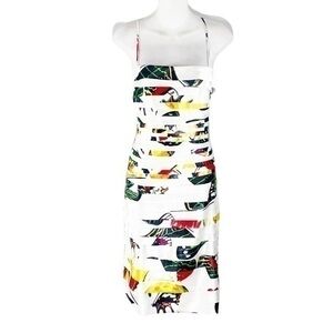 NWT Issue New York white butterfly print tiered dress